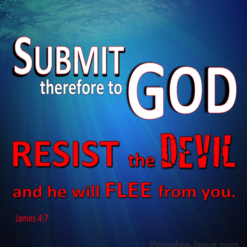 James 4:7 Submit To God And Resist The Devil (blue)